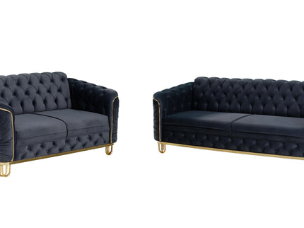 ALMERA Black Velvet with Gold Detailing