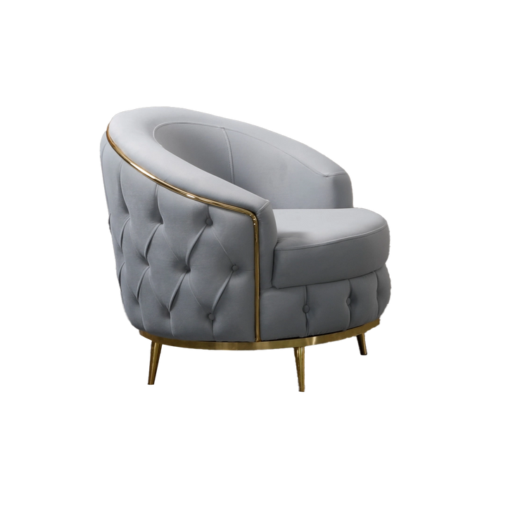 PARMA Grey Velvet with Gold Detailing