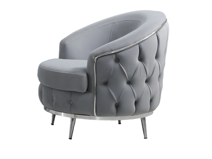 PARMA Sofa Bed in Grey Velvet with Chrome Detailing